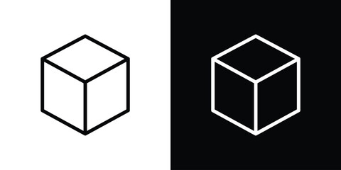 Cube icon filled flat sign concept for web design.