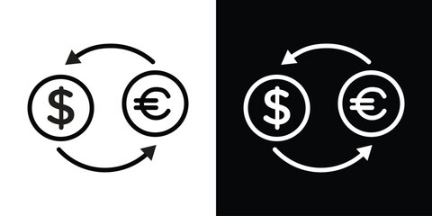 Currency exchange icon filled flat sign concept for web design.
