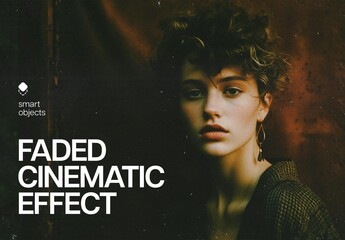 Faded Cinematic Photo Effect Mockup
