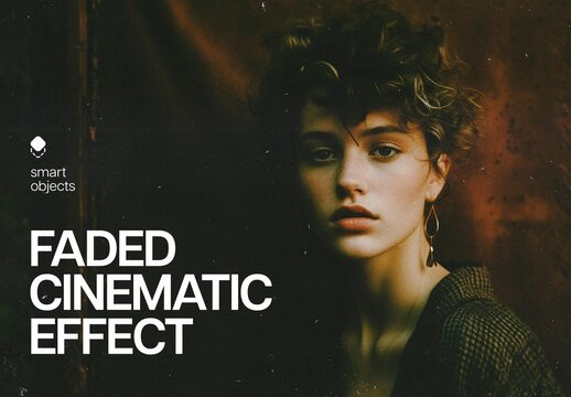Faded Cinematic Photo Effect Mockup