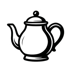 Fototapeta premium Classic Teapot Icon - Perfect Vector for Hot Drinks, Tea Time, and Cozy Beverage Concepts.