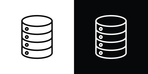 Database icon filled flat sign concept for web design.
