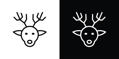 Deer rudolph icon filled flat sign concept for web design.