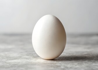 Smooth White Egg on Clean Background Perfect for Culinary or Artistic Presentations in Stock Photography