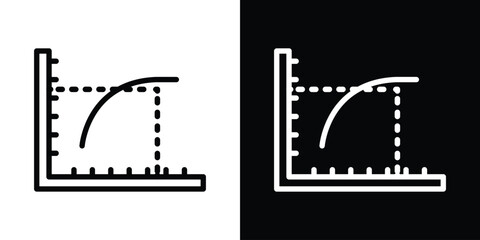 Diminishing returns icon filled flat sign concept for web design.