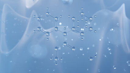 methylphenidate hydrochloride molecular structure, 3d model molecule, central nervous system stimulant structural chemical formula view from a microscope