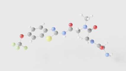 troriluzole molecule 3d, molecular structure, ball and stick model, structural chemical formula neuroprotective agent