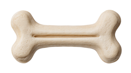 Dog bone isolated on transparent background with detailed texture and shape