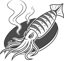 Black and white tribal animal fish vector illustration for tattoo design