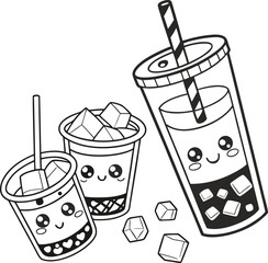I will formulate a concise sentence describing the image based on your provided keywords and constraints

A vibrant illustration of a cold soda drink in a plastic cup with ice and a straw, ideal for f