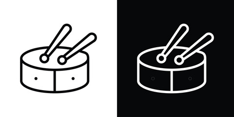 Drum icon filled flat sign concept for web design.