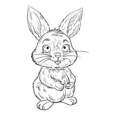 Hand drawing style of rabbit vector. It is suitable for pet animal icon, sign or symbol.
