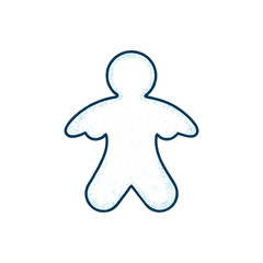 Fototapeta premium a snow angel shape outlined in glittering snow wh