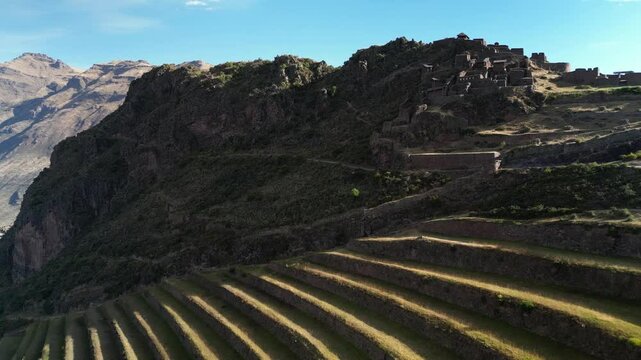 view of the terrace in Peru, Incas' ruins