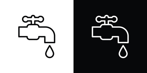 Faucet drip icon filled flat sign concept for web design.