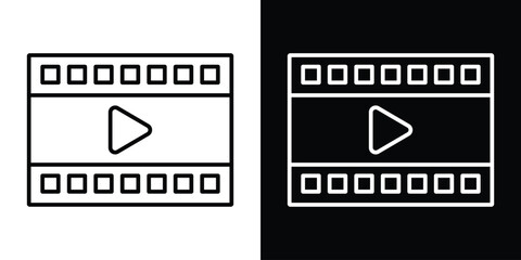 Film icon filled flat sign concept for web design.