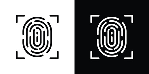 Fingerprint icon filled flat sign concept for web design.