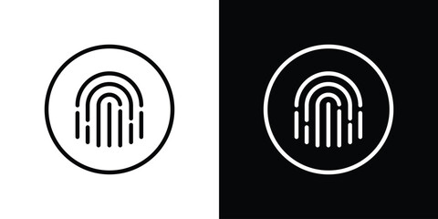 Fingerprint icon filled flat sign concept for web design.