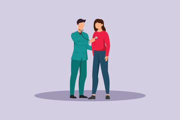 Doctor and Patient Concept. Colored flat vector illustration isolated