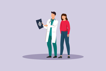 Doctor and Patient Concept. Colored flat vector illustration isolated