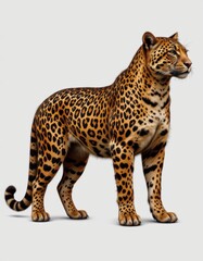 Fototapeta premium Majestic leopard prowling in a studio setting animal portrait photography artistic environment side view