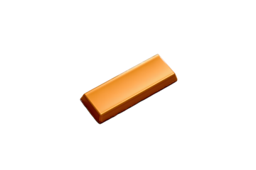 Isolated 24k gold bar on transparent background