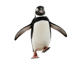 Cute Gentoo Penguin Walking on Snow in Antarctica. it ideal for concepts like wildlife, Antarctica, climate change