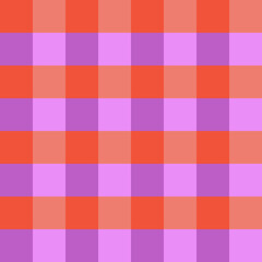 Seamless Bright Gingham Fabric Background in Pink and Orange
