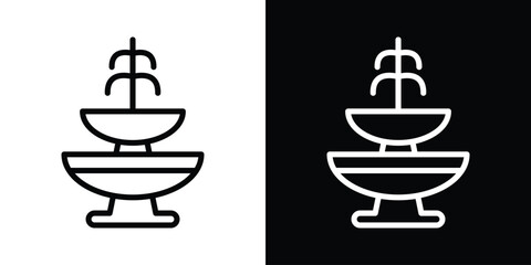 Fountain with water splashing icon filled flat sign concept for web design.