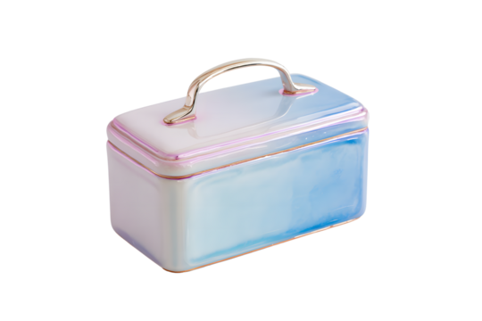 Isolated blue box for jewelry on transparent background - Powered by Adobe