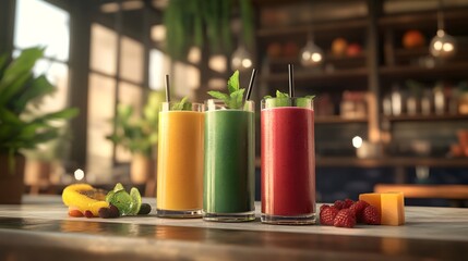 Colorful Smoothies Cafe Display.