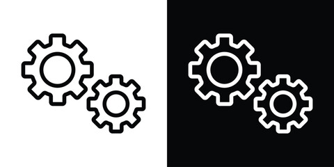 Gears icon filled flat sign concept for web design.