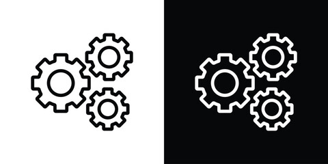 Gears icon filled flat sign concept for web design.