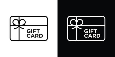 Gift card icon filled flat sign concept for web design.
