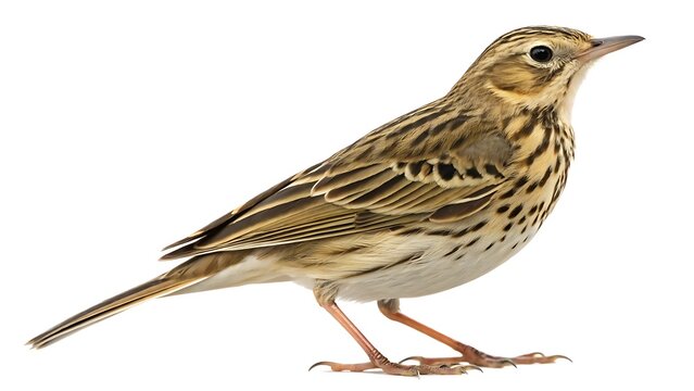 Tree pipit  anthus trivialis  isolated on a white background. AI GENERATED