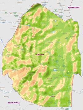 eswatini map topographic view clip art preview