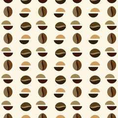 seamless coffee beans vector pattern