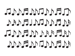Musical Notes, simple, repeating pattern of black musical notes against a white background, musical notes, music, rhythm, pattern, background, graphic design, seamless, repeating, music theme, melody,
