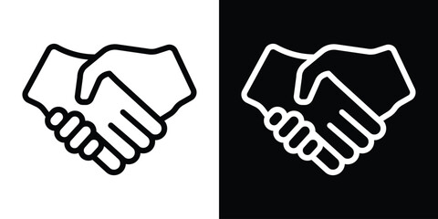 Handshake icon collection. line stroke icon. EPS 10