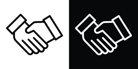 Handshake icon filled flat sign concept for web design.