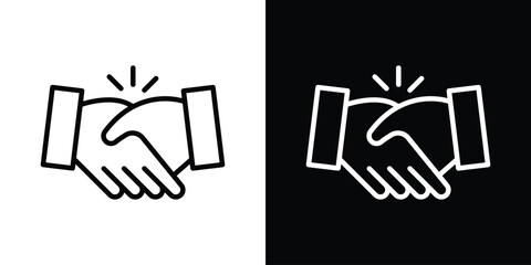 Handshake icon filled flat sign concept for web design.