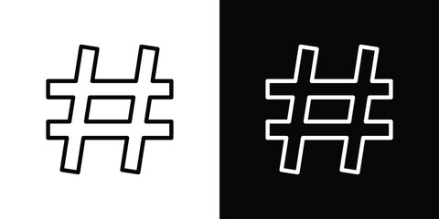 Obraz premium Hashtag icon filled flat sign concept for web design.