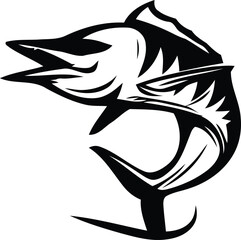 Fish logo template. Creative vector template of fishing club logo or fishing online shop.