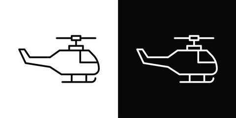 Helicopter icon filled flat sign concept for web design.