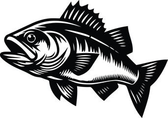 Fish logo template. Creative vector template of fishing club logo or fishing online shop.