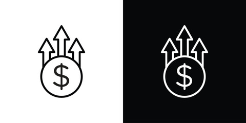 High revenue icon filled flat sign concept for web design.