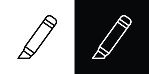 Highlighter icon filled flat sign concept for web design.