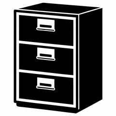 file cabinet silhouette vector black on white background