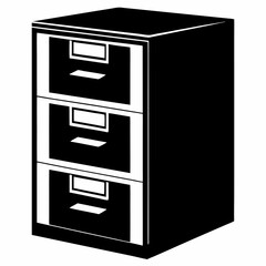 file cabinet silhouette vector black on white background
