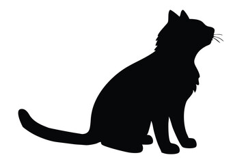 Elegant Black Cat Silhouette Vector Graphic Perfect for Design Projects needing a sophisticated feline profile illustration suitable for logos branding and decorative purposes